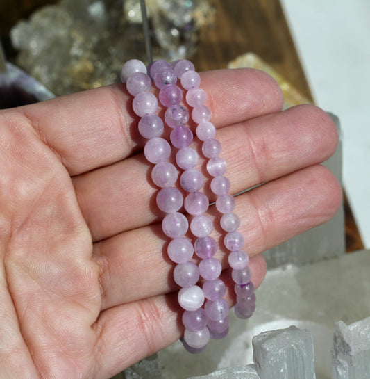 Kunzite Bead Stretch Bracelet
