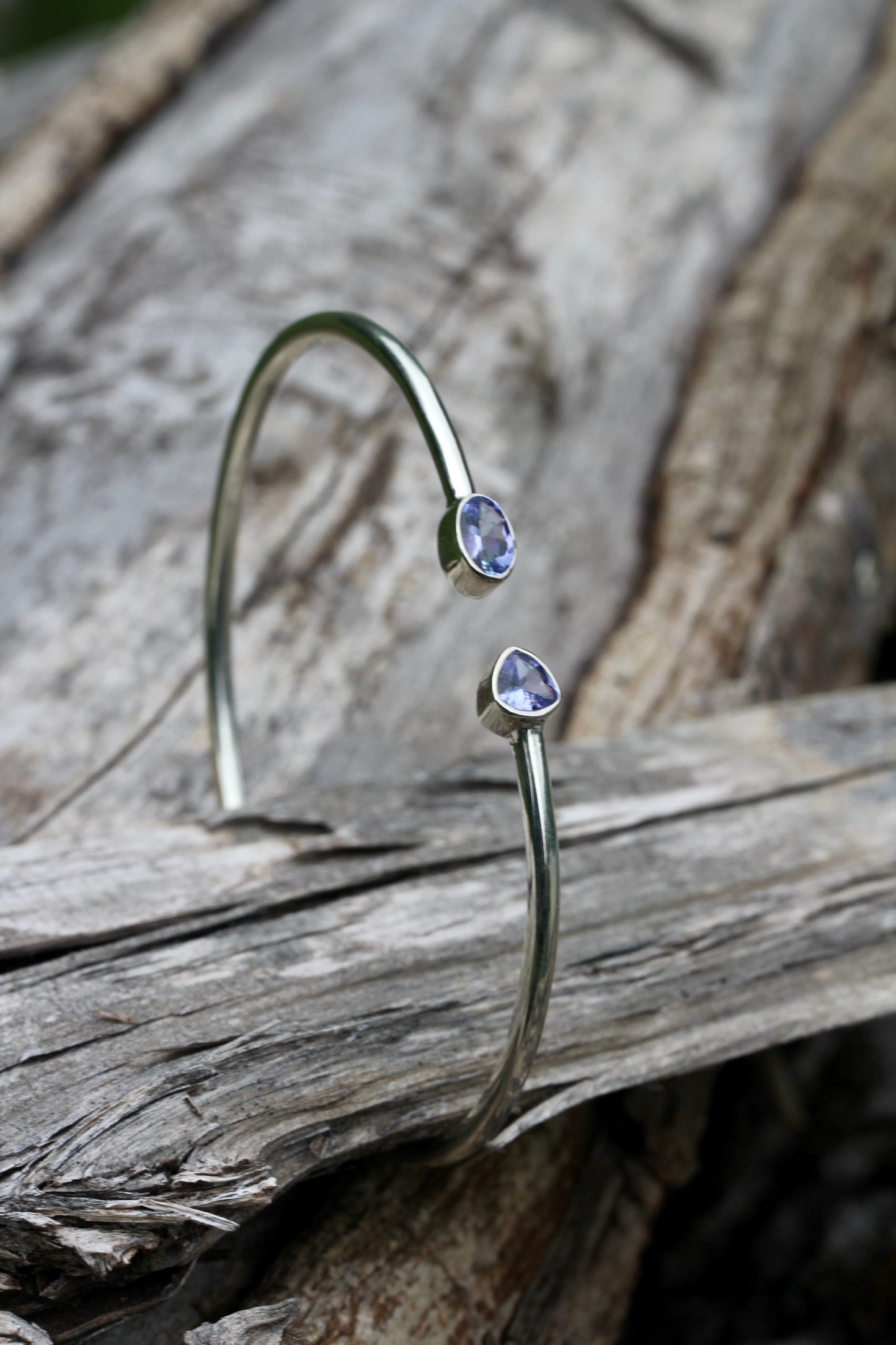 Tanzanite Silver Cuff Bracelet