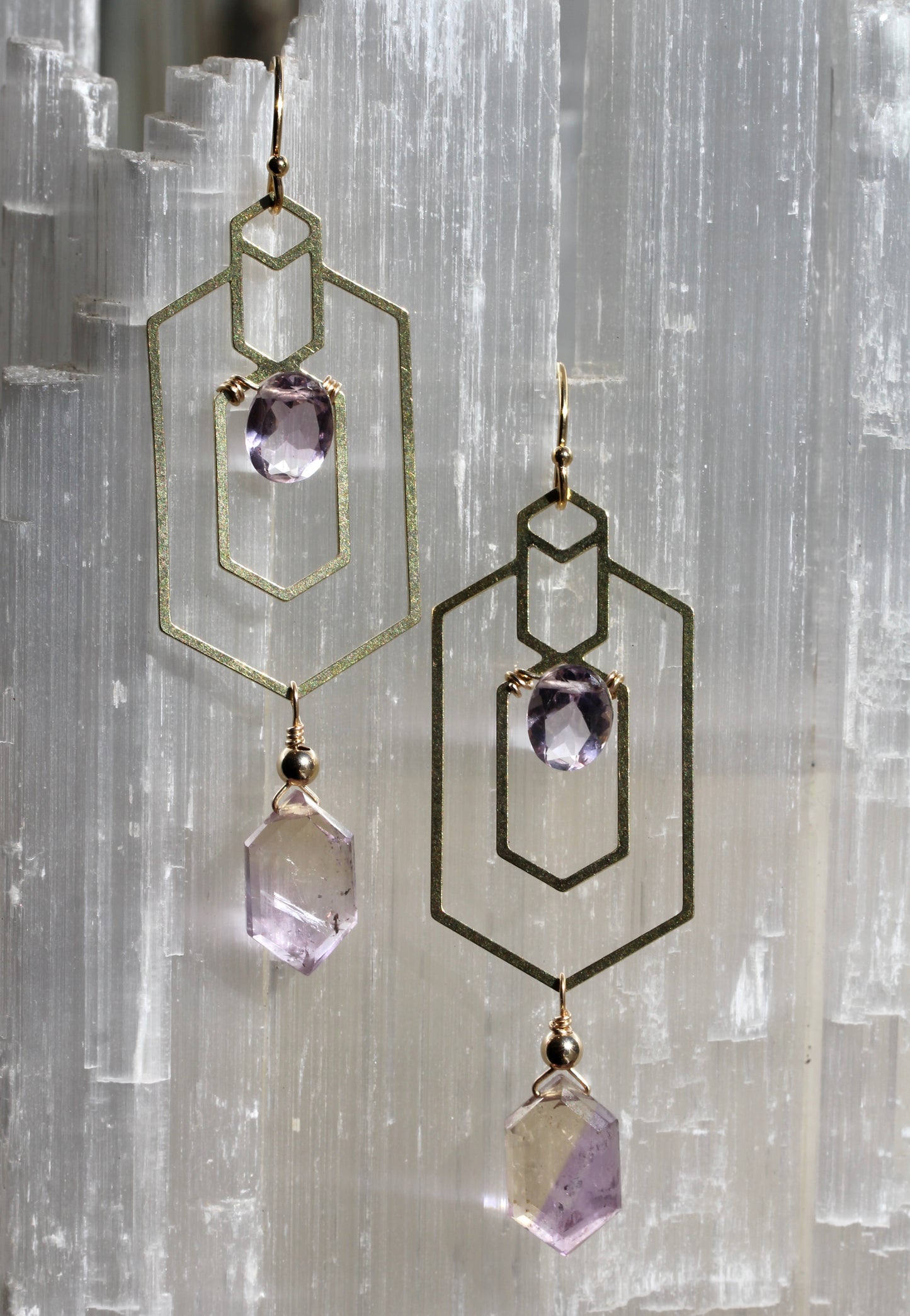 Ametrine Window Frame Earrings