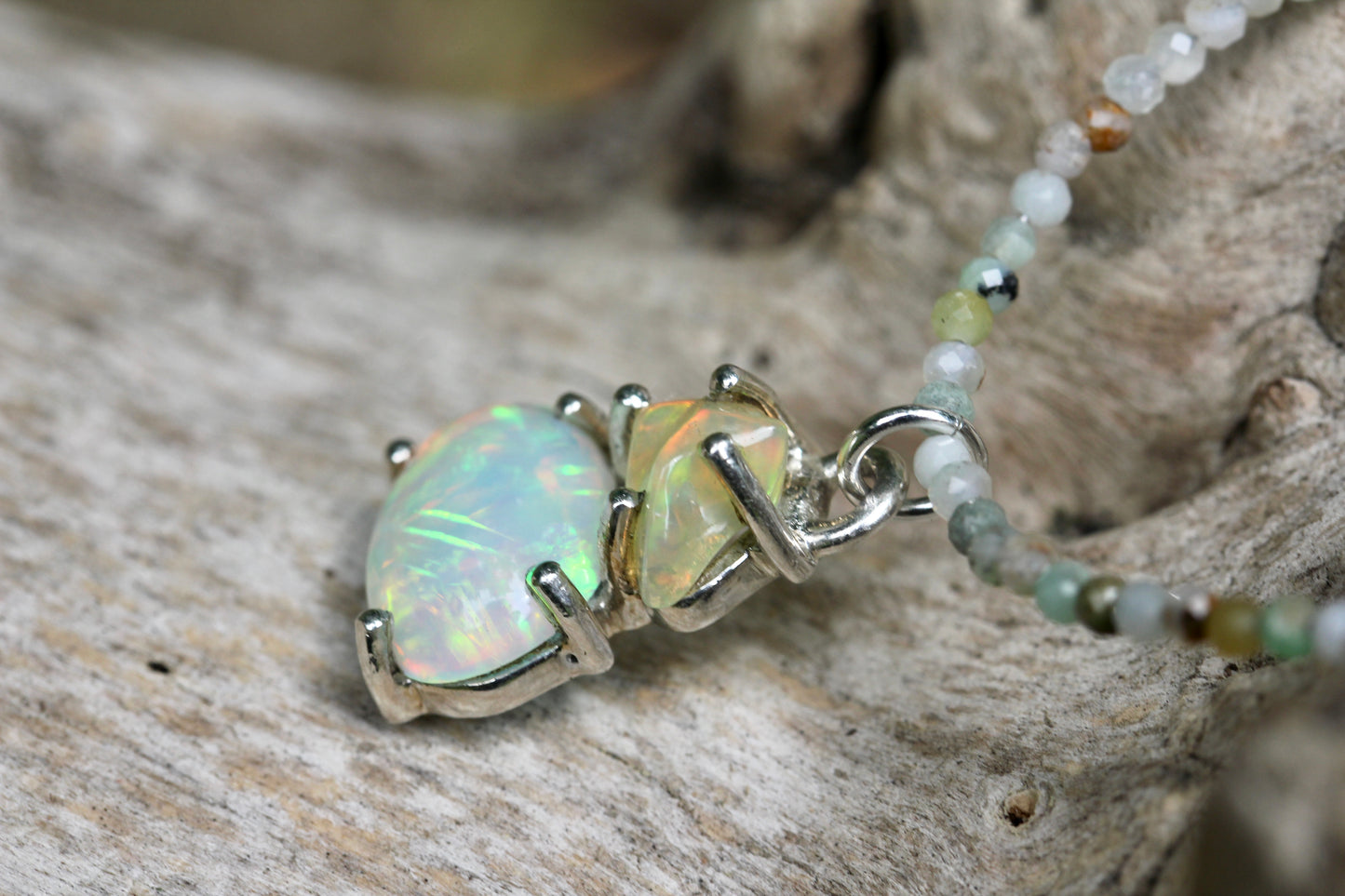 Ethiopian Opal Chrysoprase Beaded Necklace