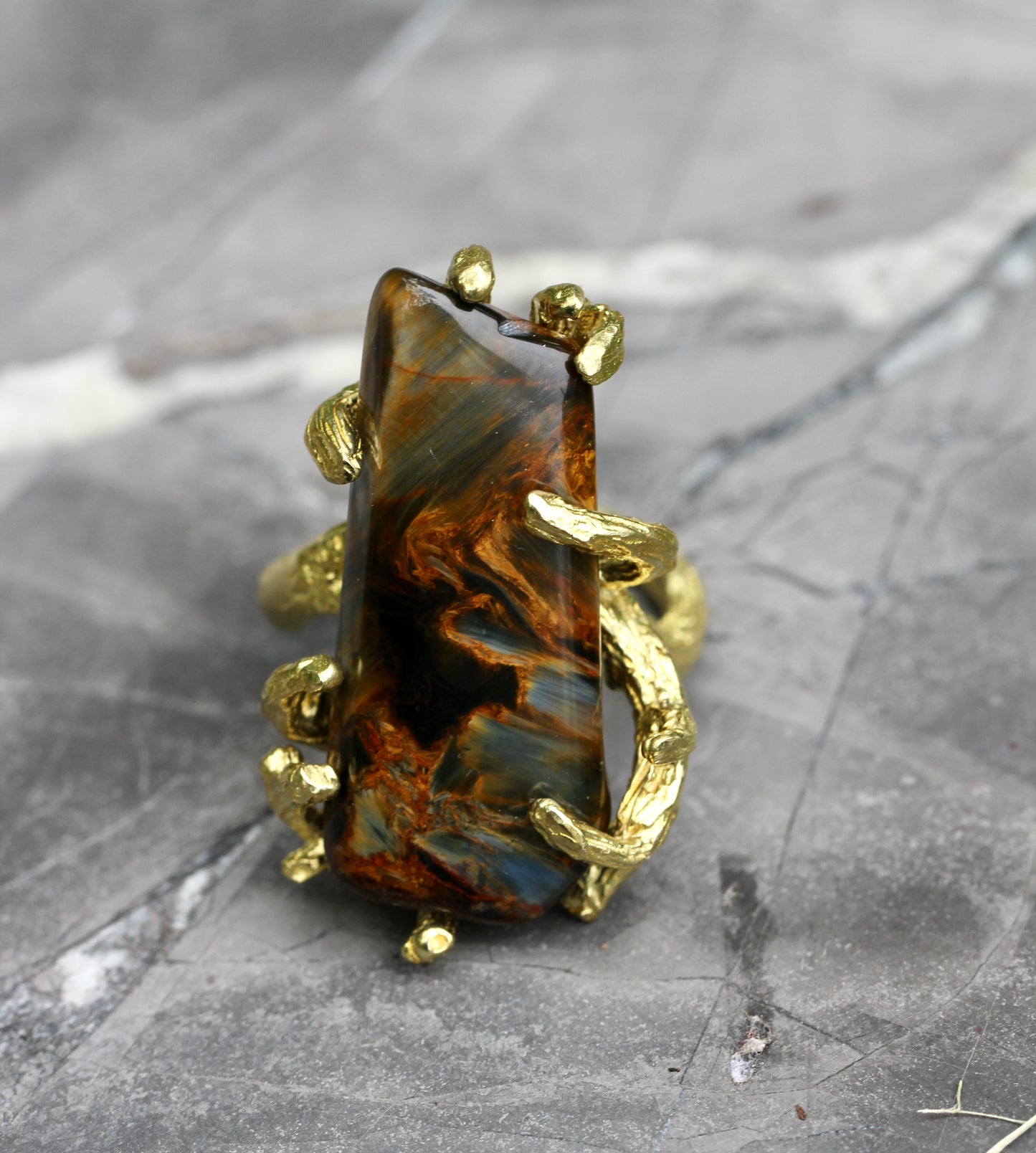 Pietersite Statement Branch Ring