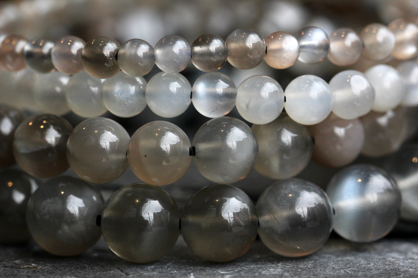 Grey Moonstone Stretch Bracelets