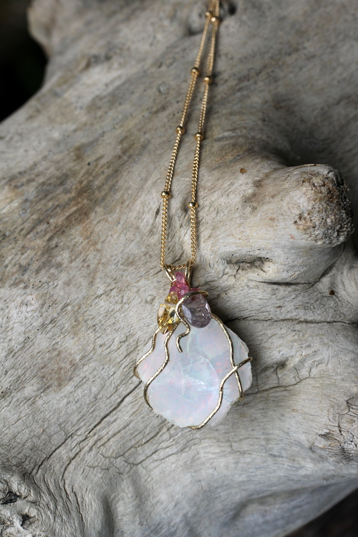 Snow White Opal Necklace