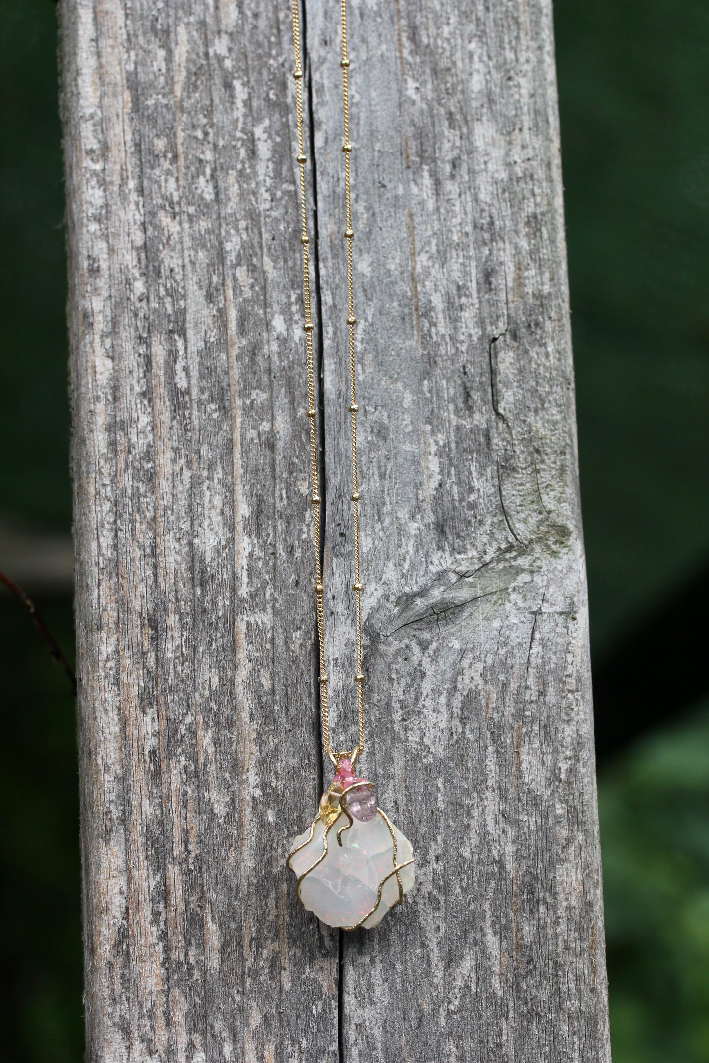 Snow White Opal Necklace