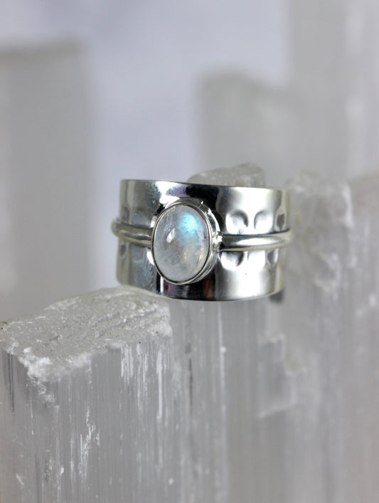 Rainbow Moonstone Chunky Ring