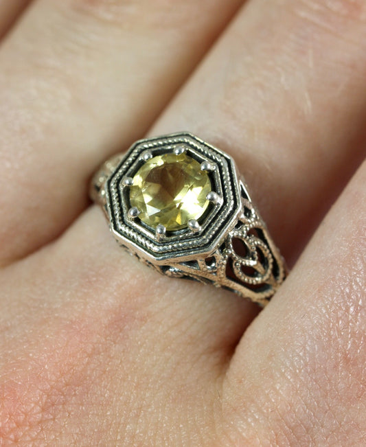 Citrine Filigree Ring