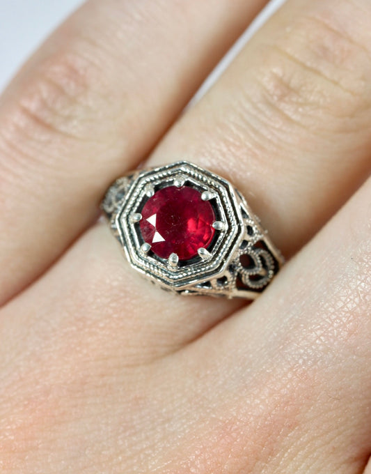 Ruby Filigree Ring