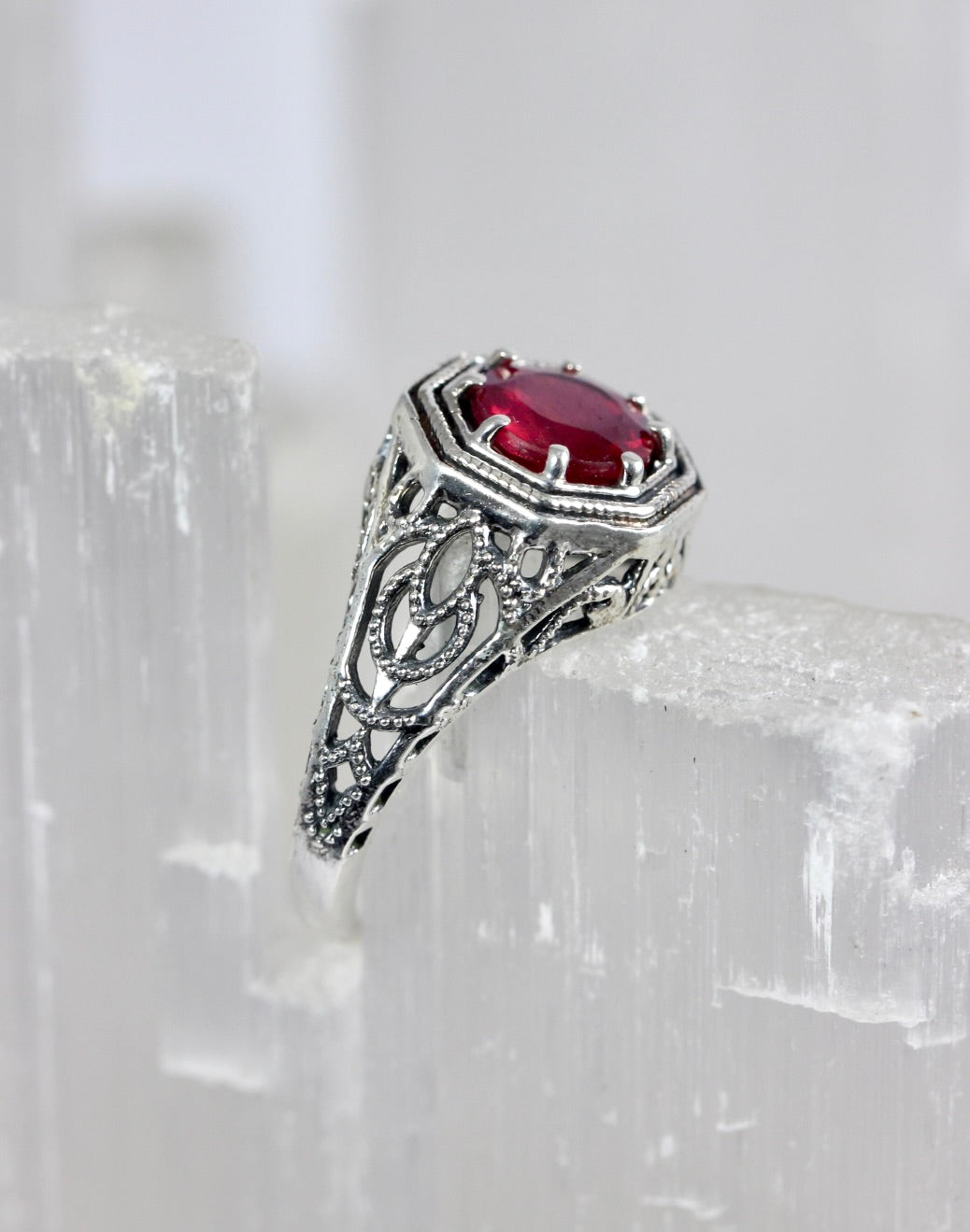 Ruby Filigree Ring