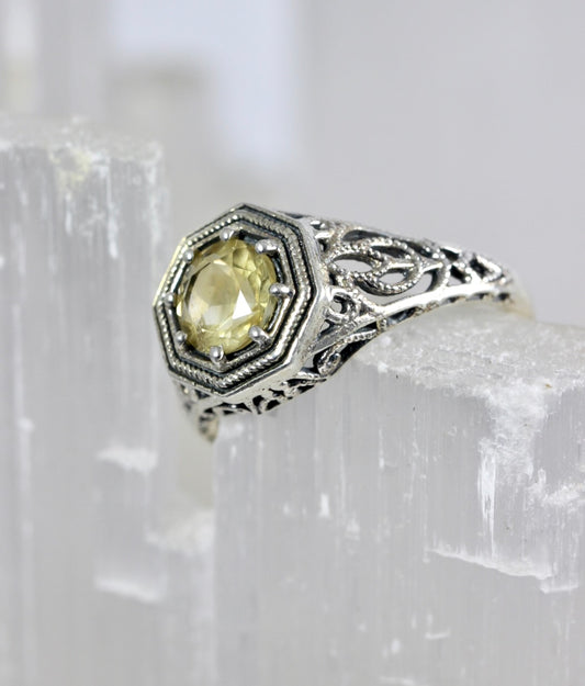Citrine Filigree Ring