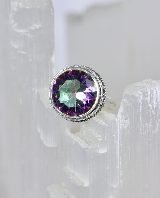 Mystic Quartz Filigree Ring