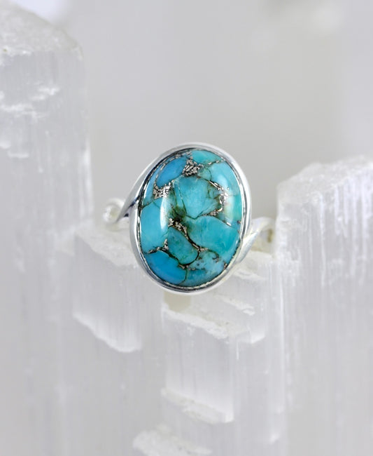 Copper Splash Turquoise Ring