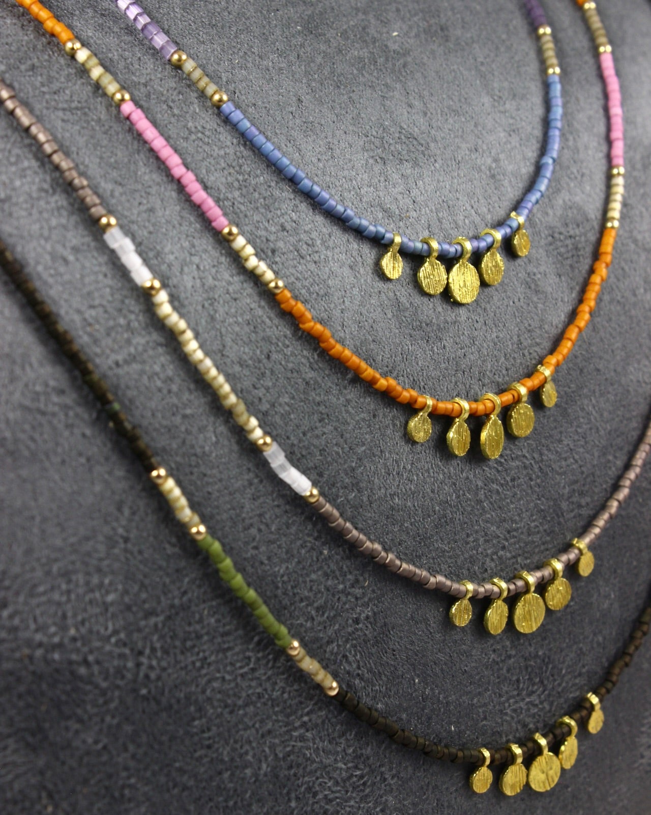 Multi Color Beaded Choker Necklaces
