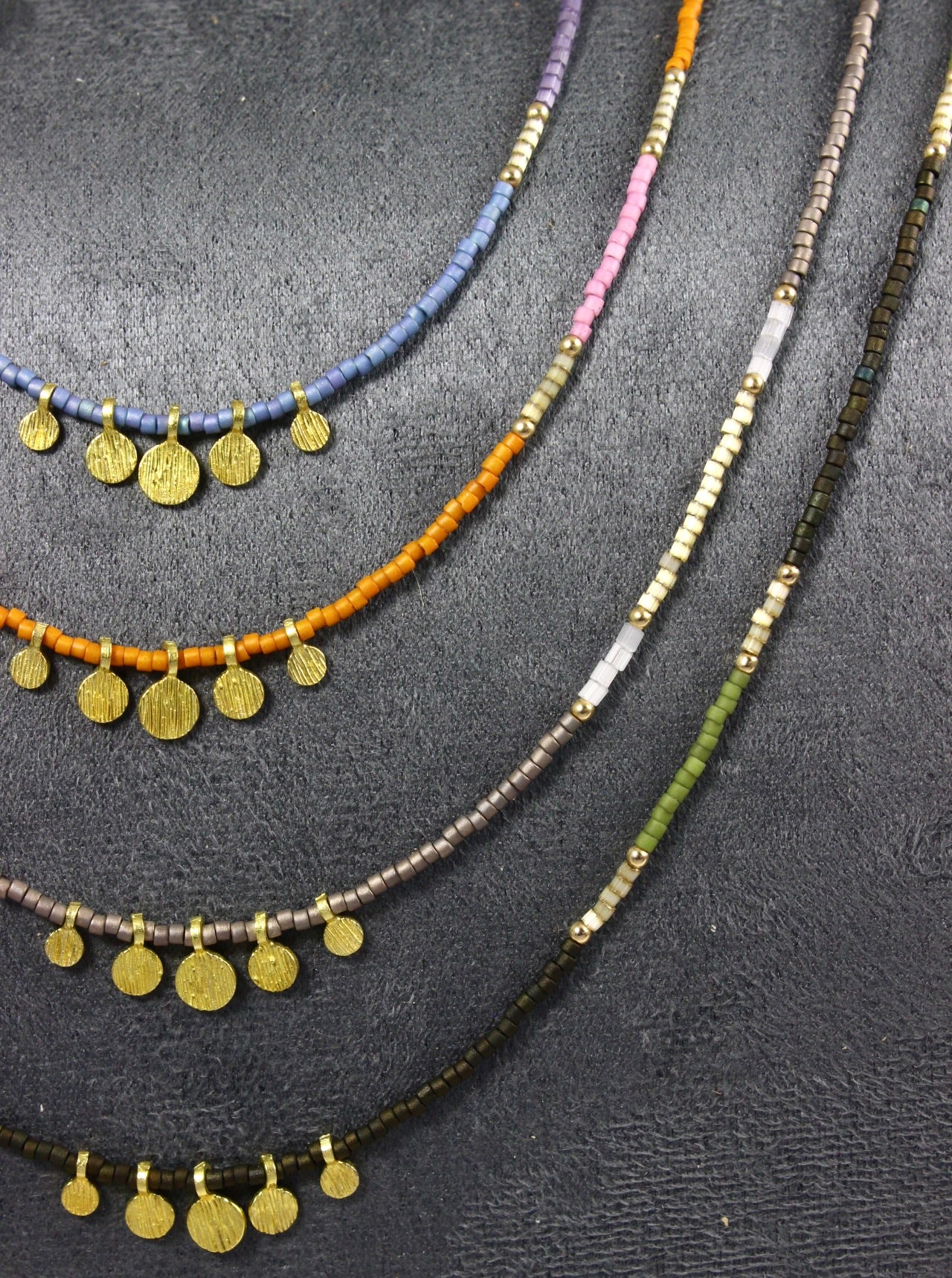 Multi Color Beaded Choker Necklaces