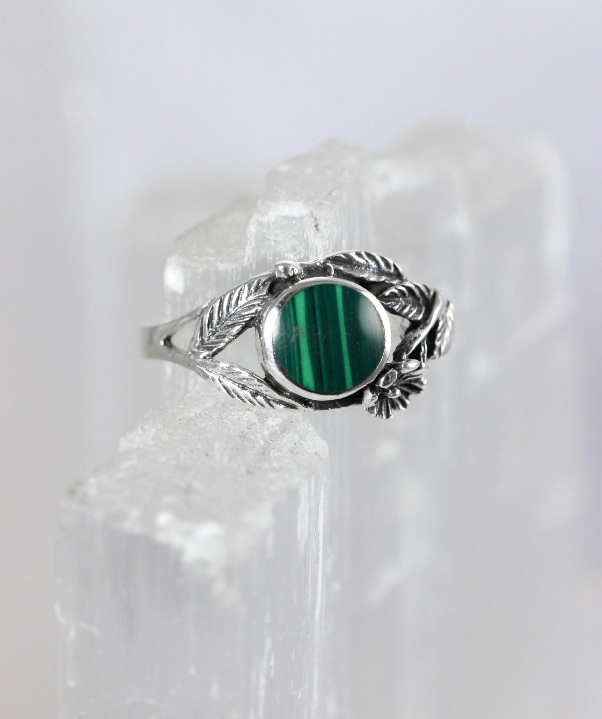 Malachite Laurel Ring