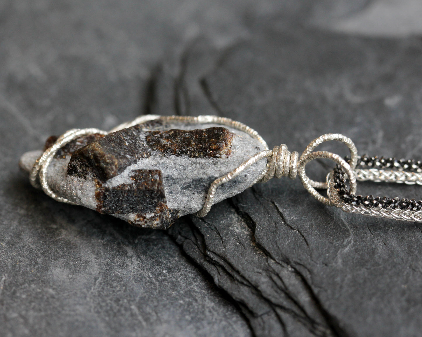 Staurolite Fairy Cross Pendant Necklace