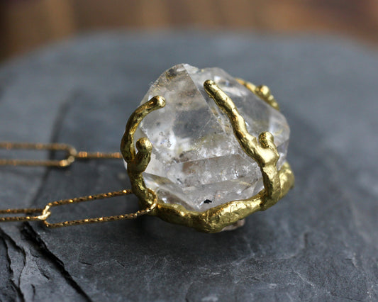 Herkimer Diamond Paperclip Chain Choker