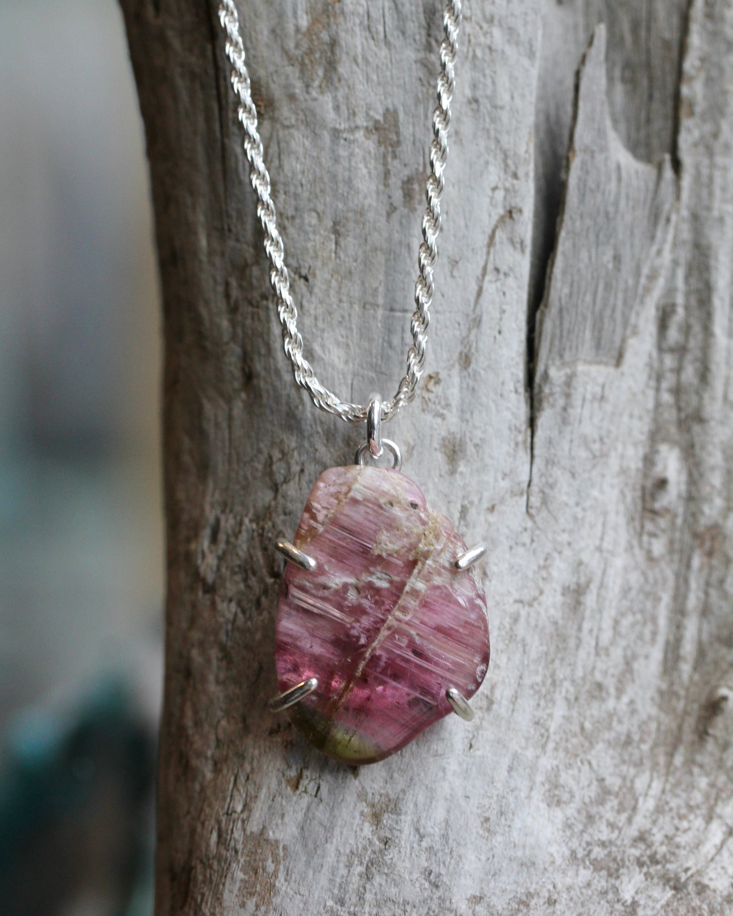 Watermelon Tourmaline Necklace
