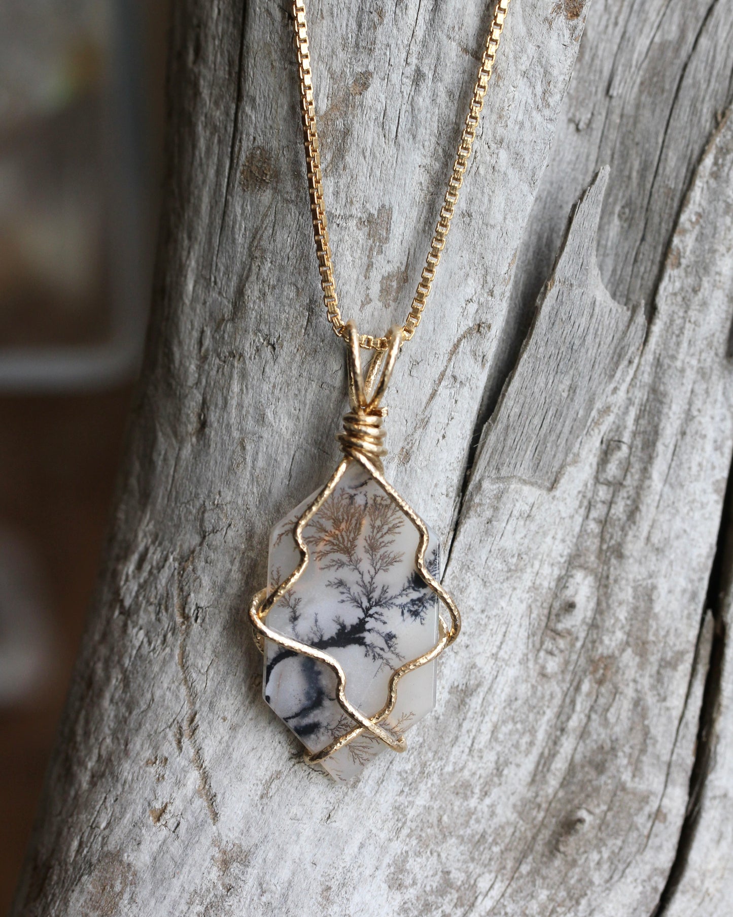Dendritic Agate Tree Necklace
