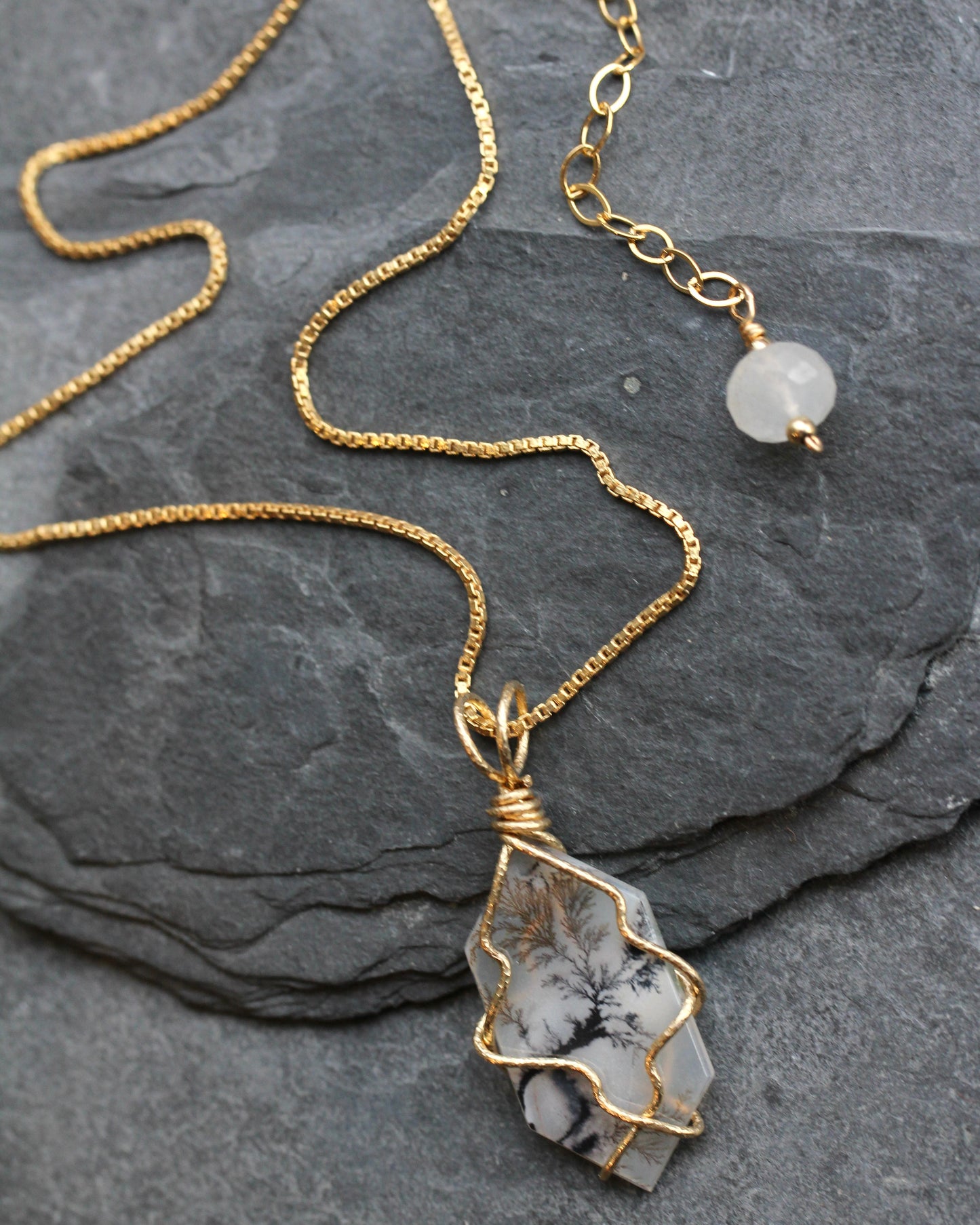 Dendritic Agate Tree Necklace