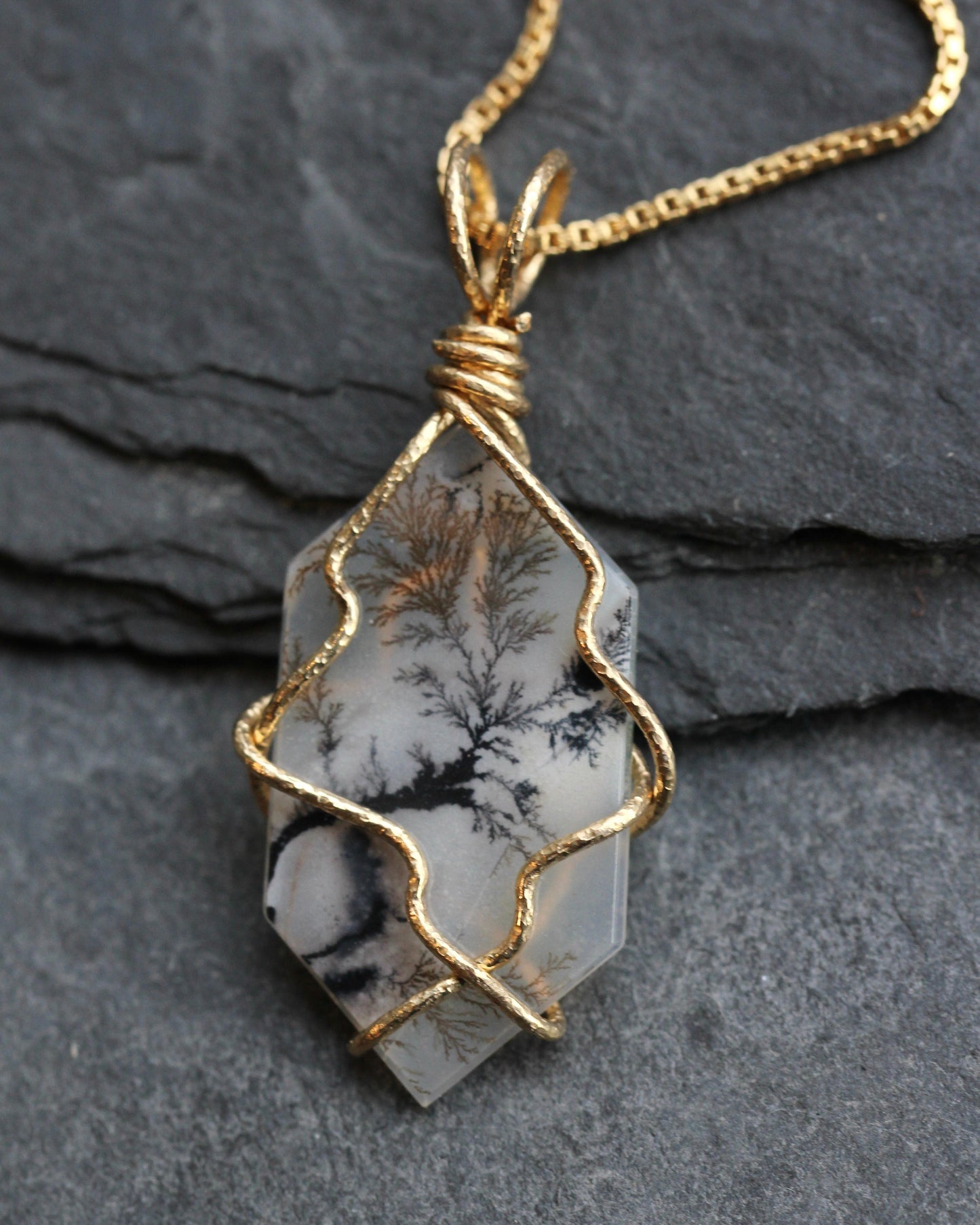 Dendritic Agate Tree Necklace