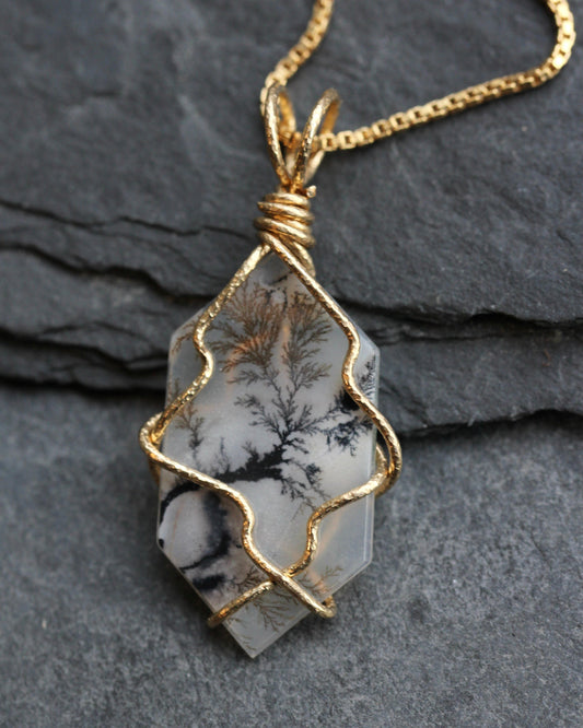 Dendritic Agate Tree Necklace