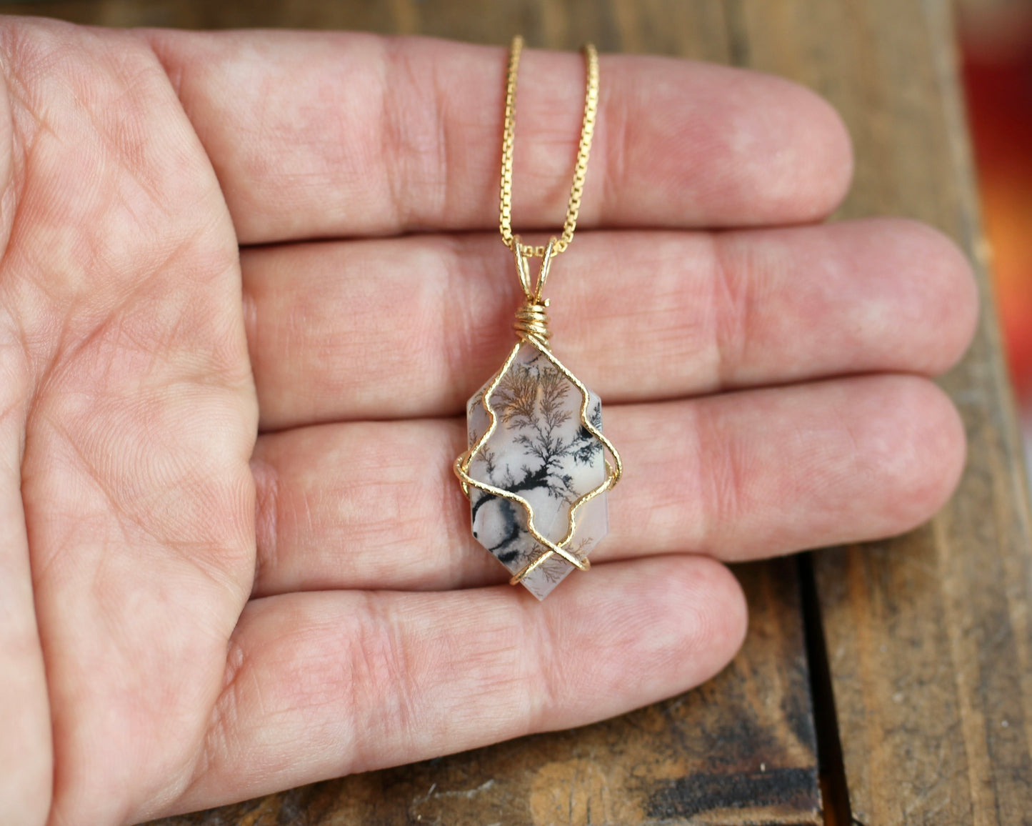 Dendritic Agate Tree Necklace