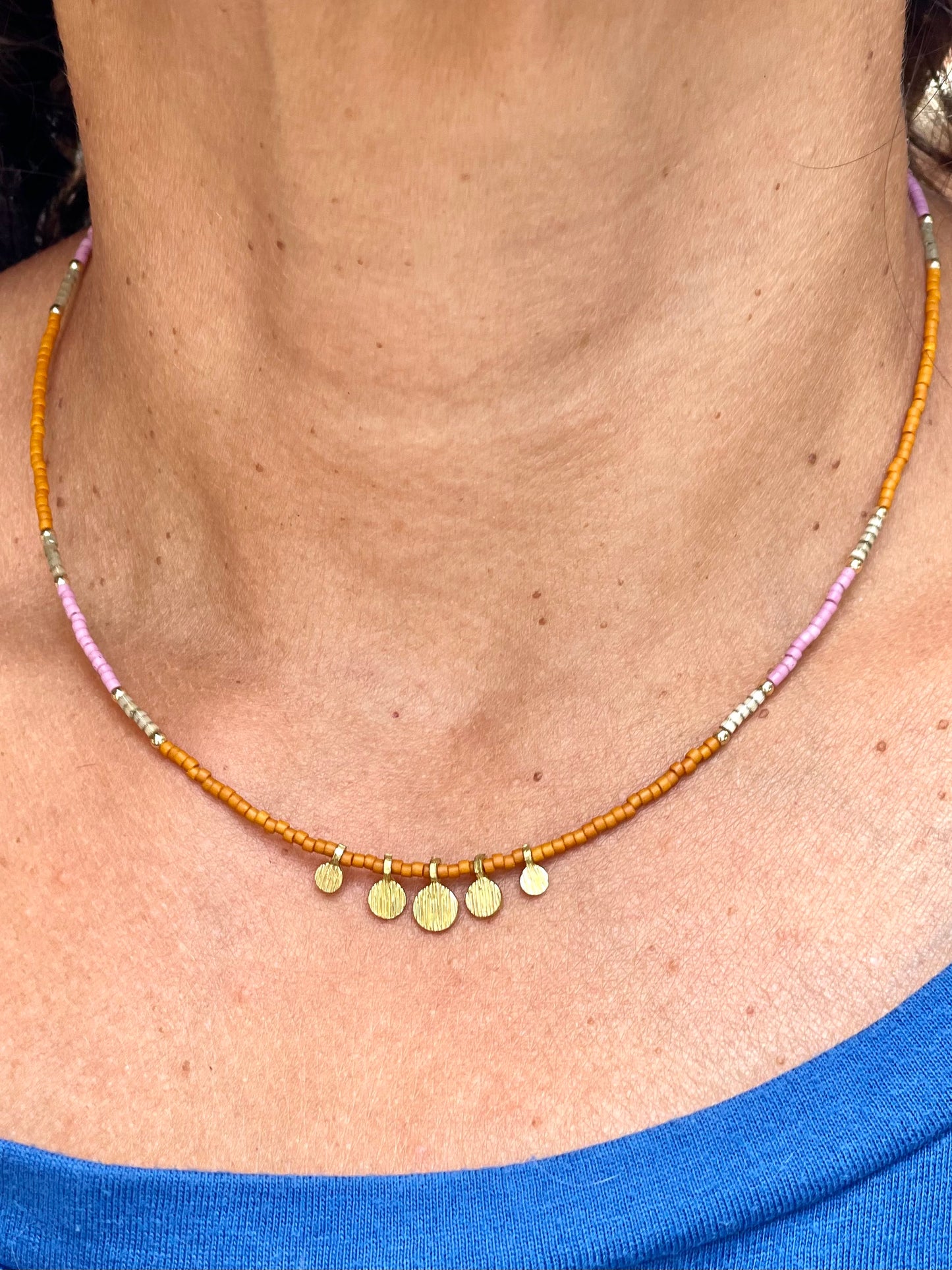 Multi Color Beaded Choker Necklaces