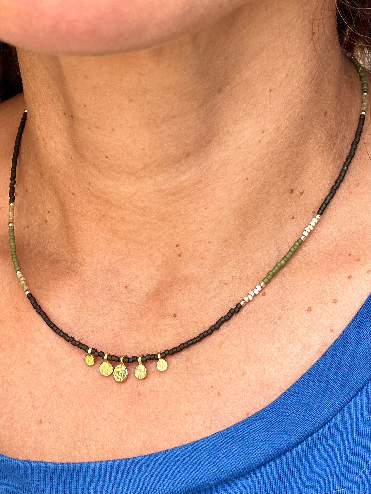 Multi Color Beaded Choker Necklaces