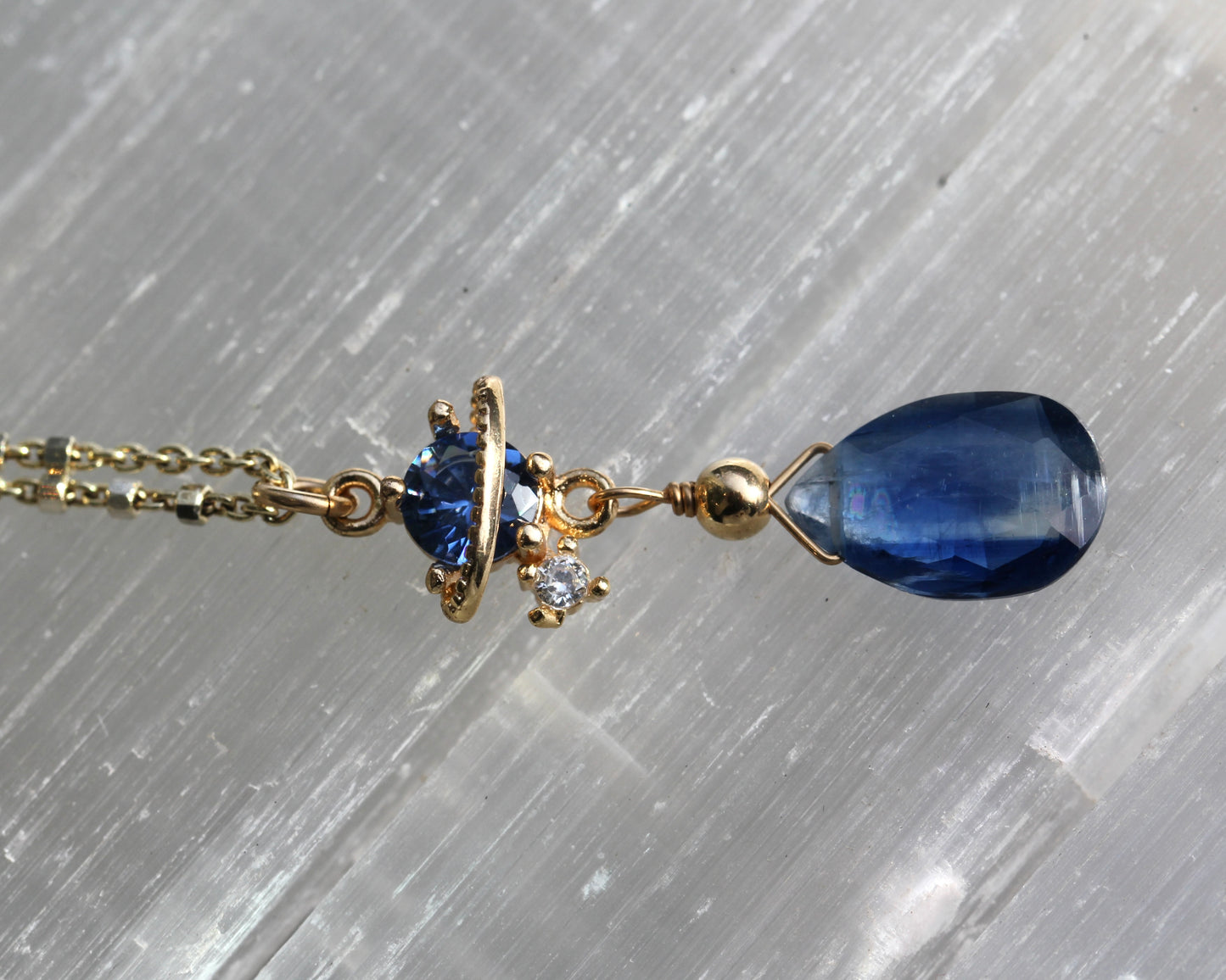 Kyanite Saturn Necklace