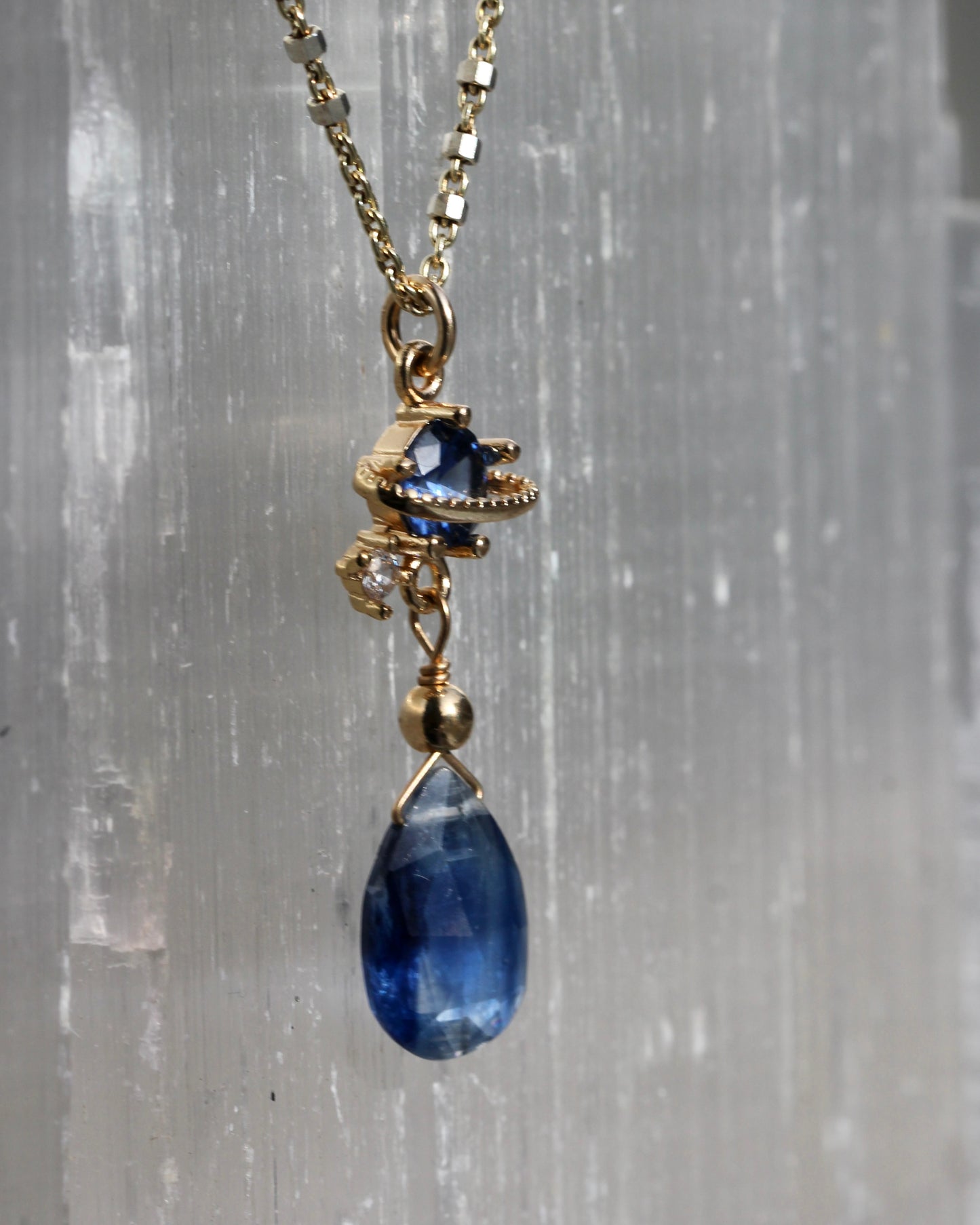 Kyanite Saturn Necklace