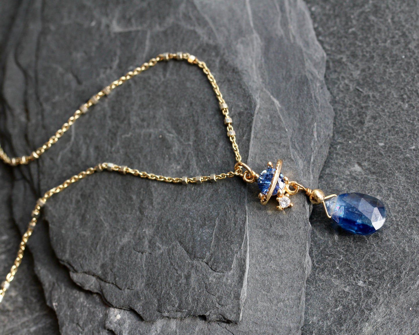 Kyanite Saturn Necklace