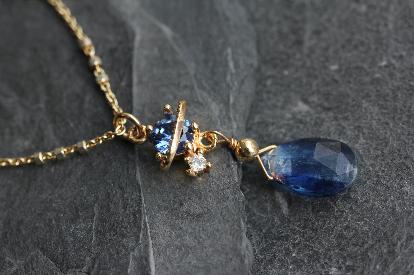 Kyanite Saturn Necklace