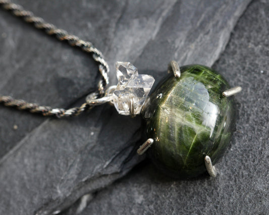Chrome Diopside Herkimer Necklace