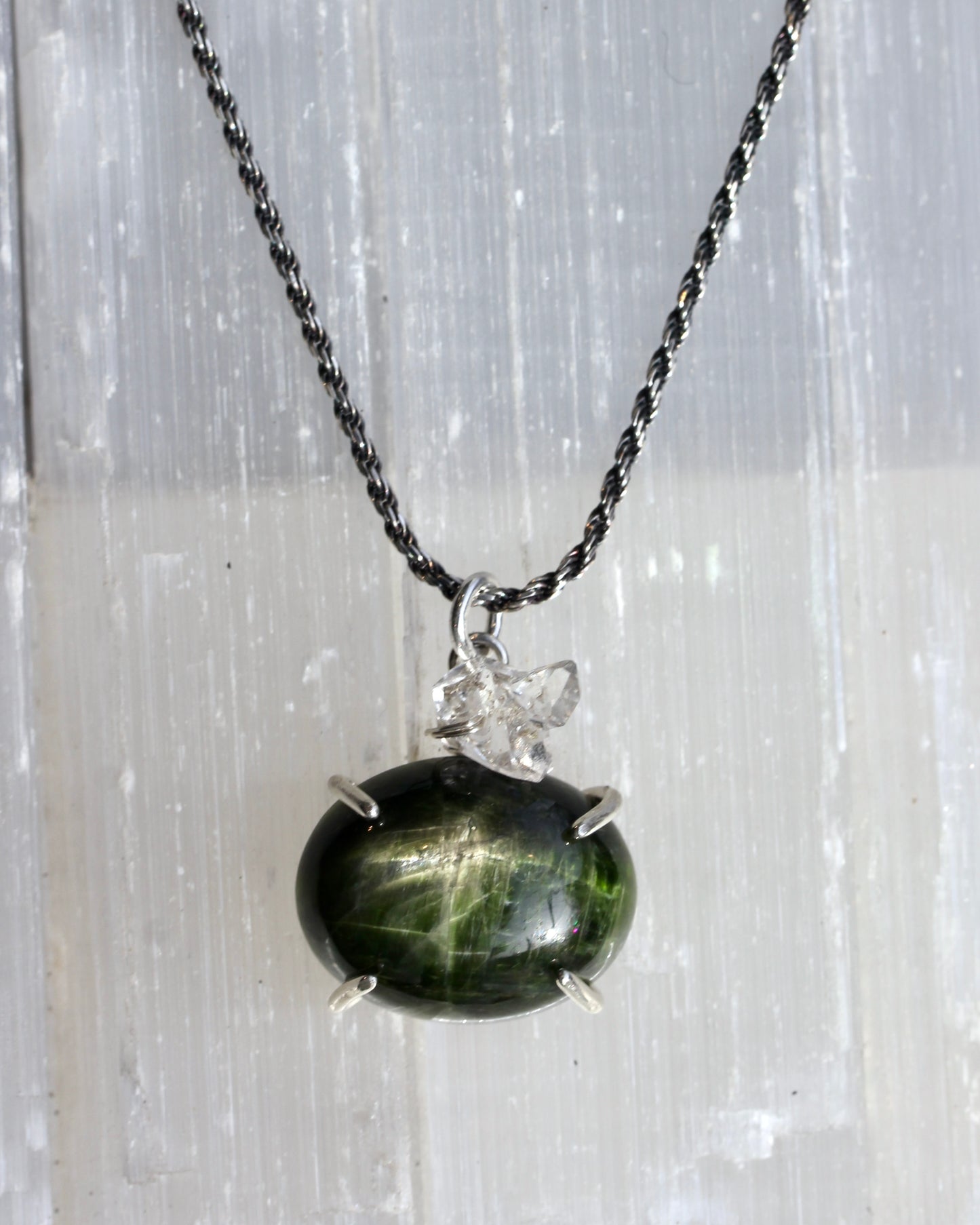 Chrome Diopside Herkimer Necklace