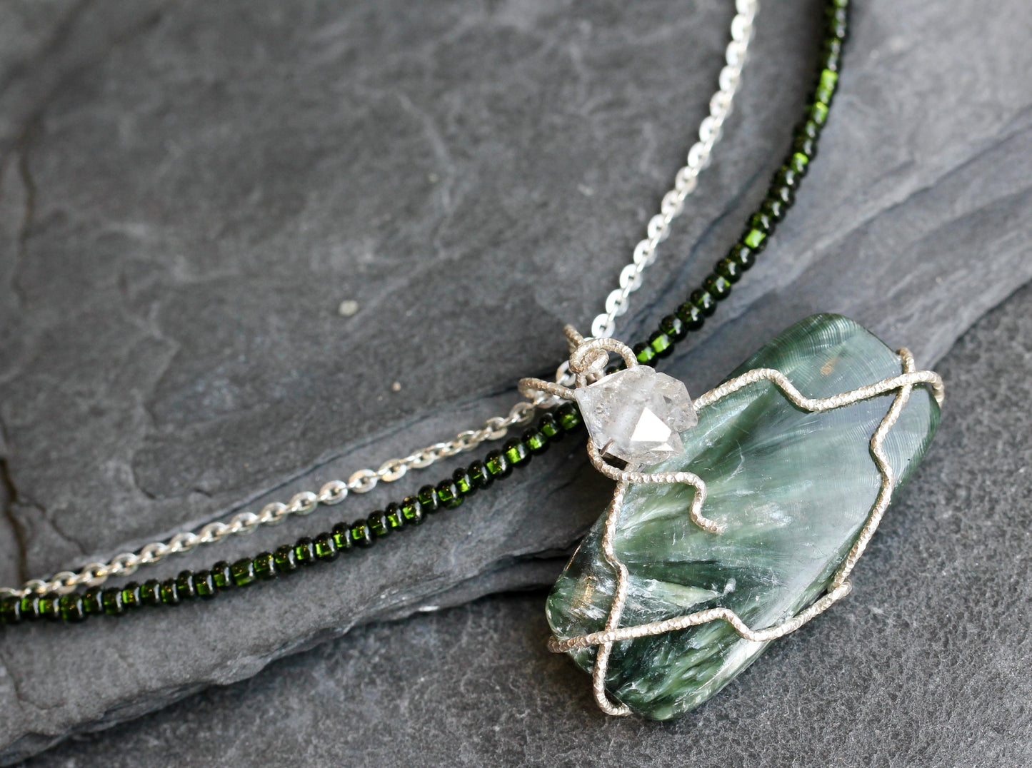 Seraphinite Herkimer Necklace