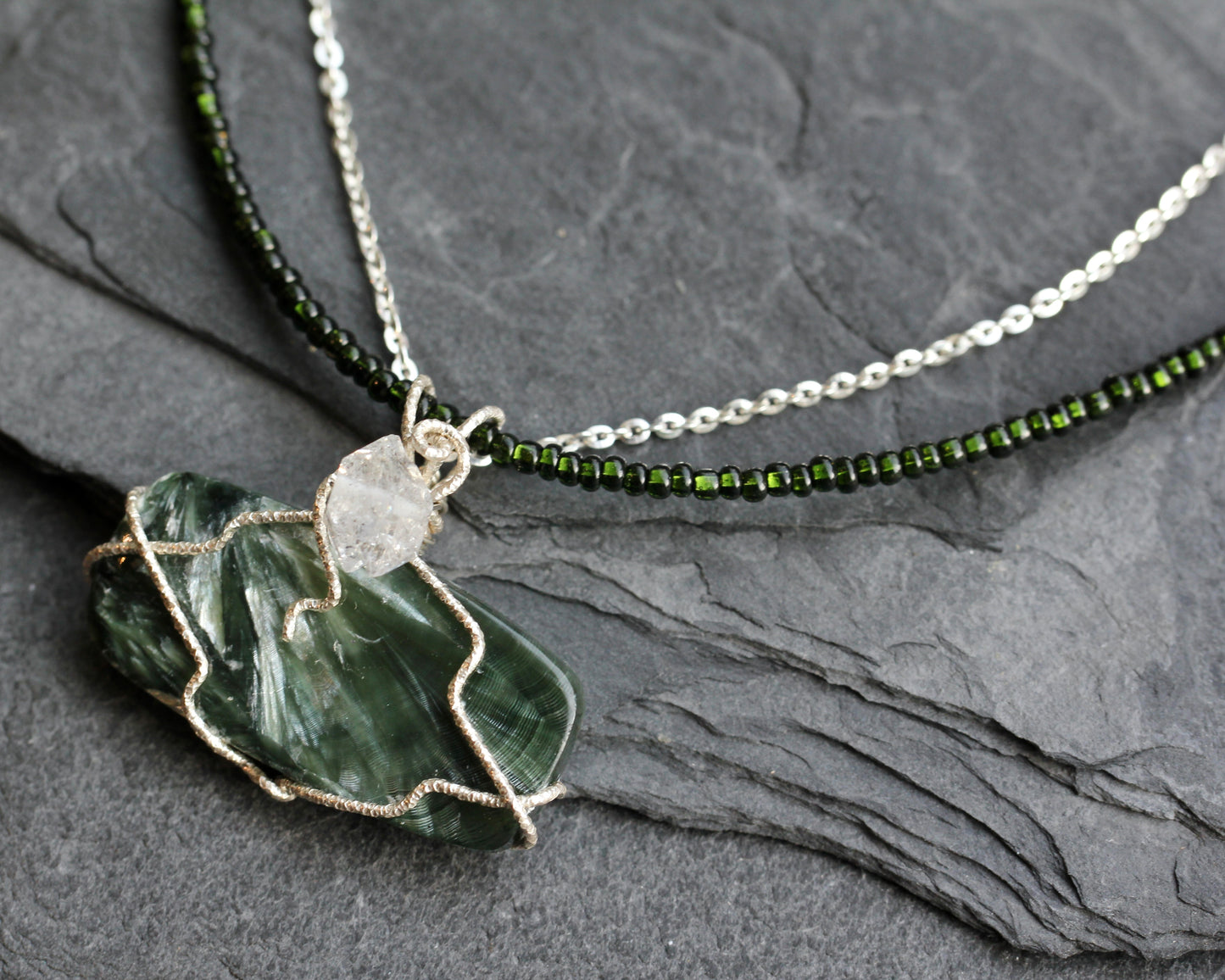 Seraphinite Herkimer Necklace