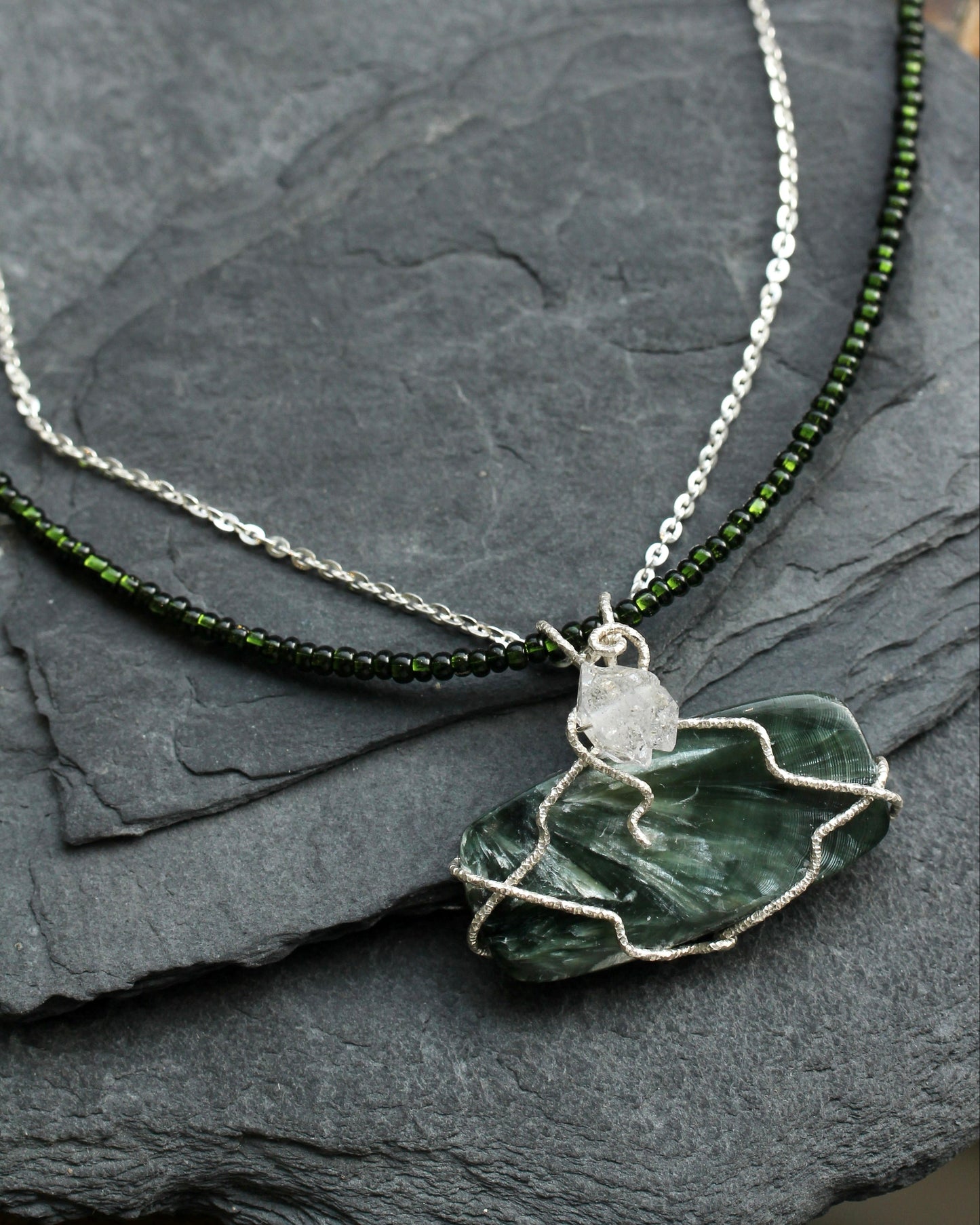 Seraphinite Herkimer Necklace