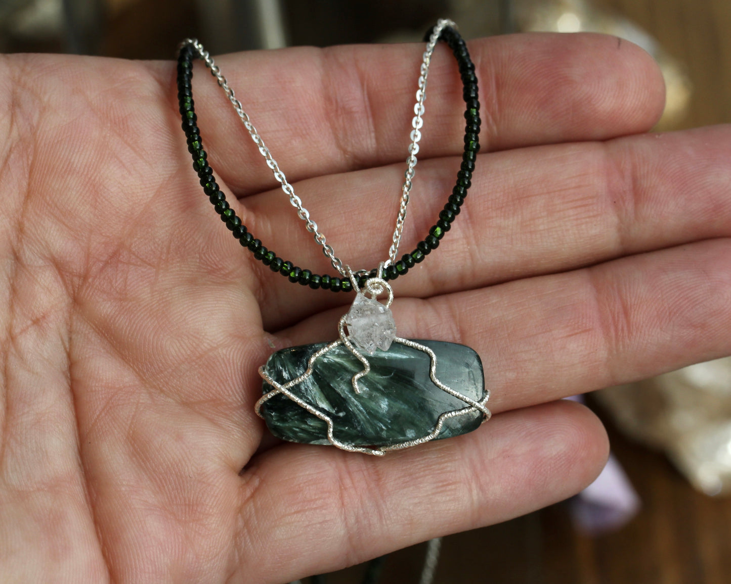 Seraphinite Herkimer Necklace