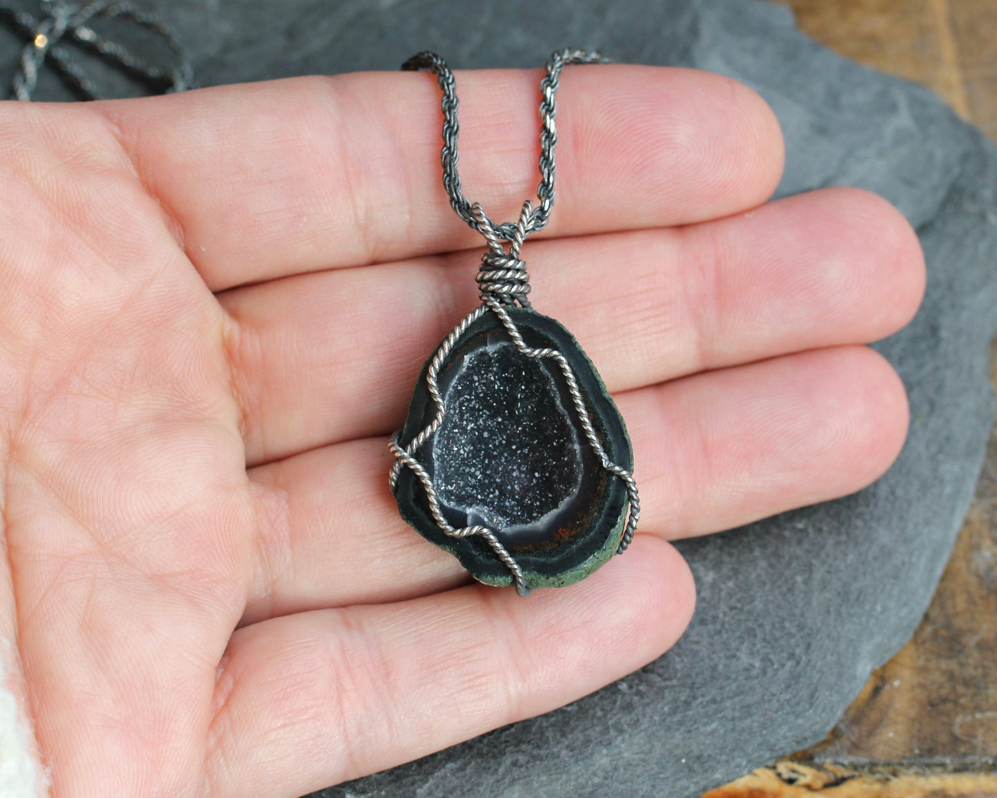 Tobasco Geode Pendant Necklace