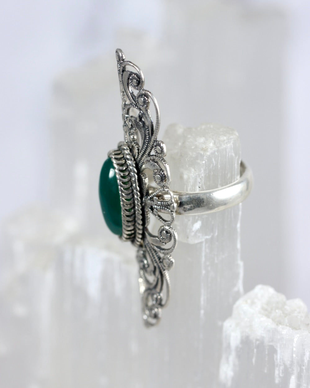 Green Onyx Statement Ring