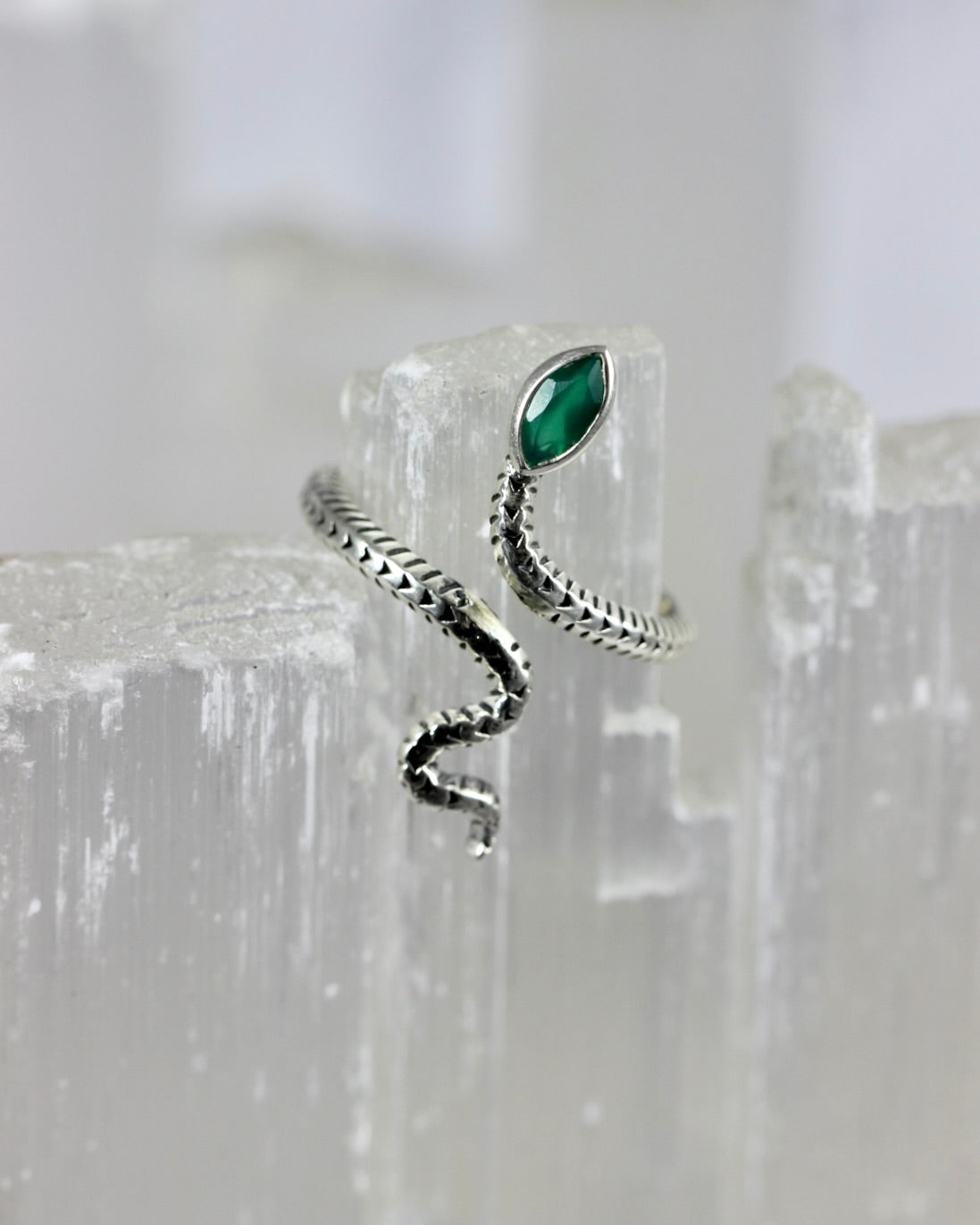 Gemstone Snake Rings