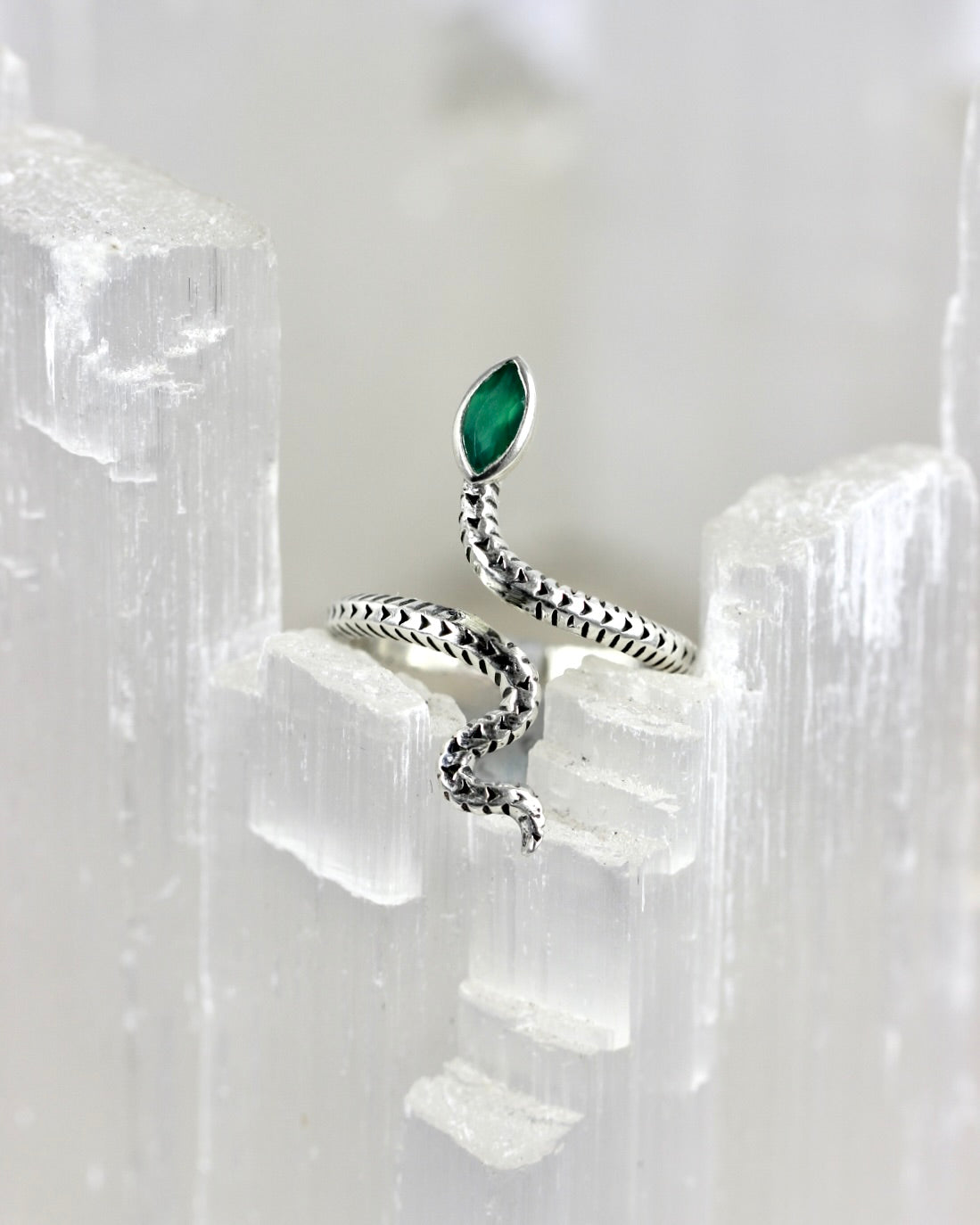 Gemstone Snake Rings