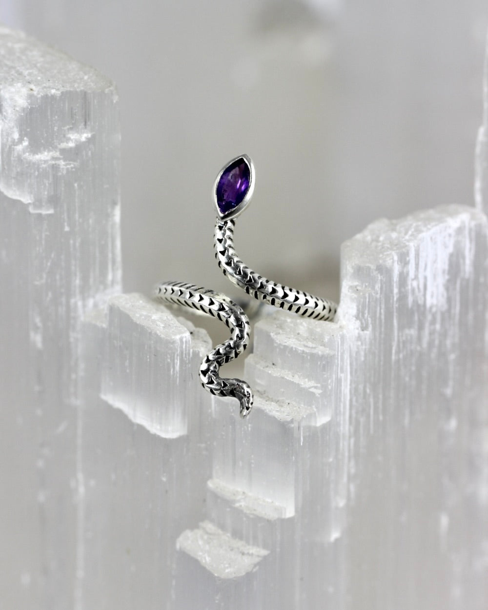 Gemstone Snake Rings