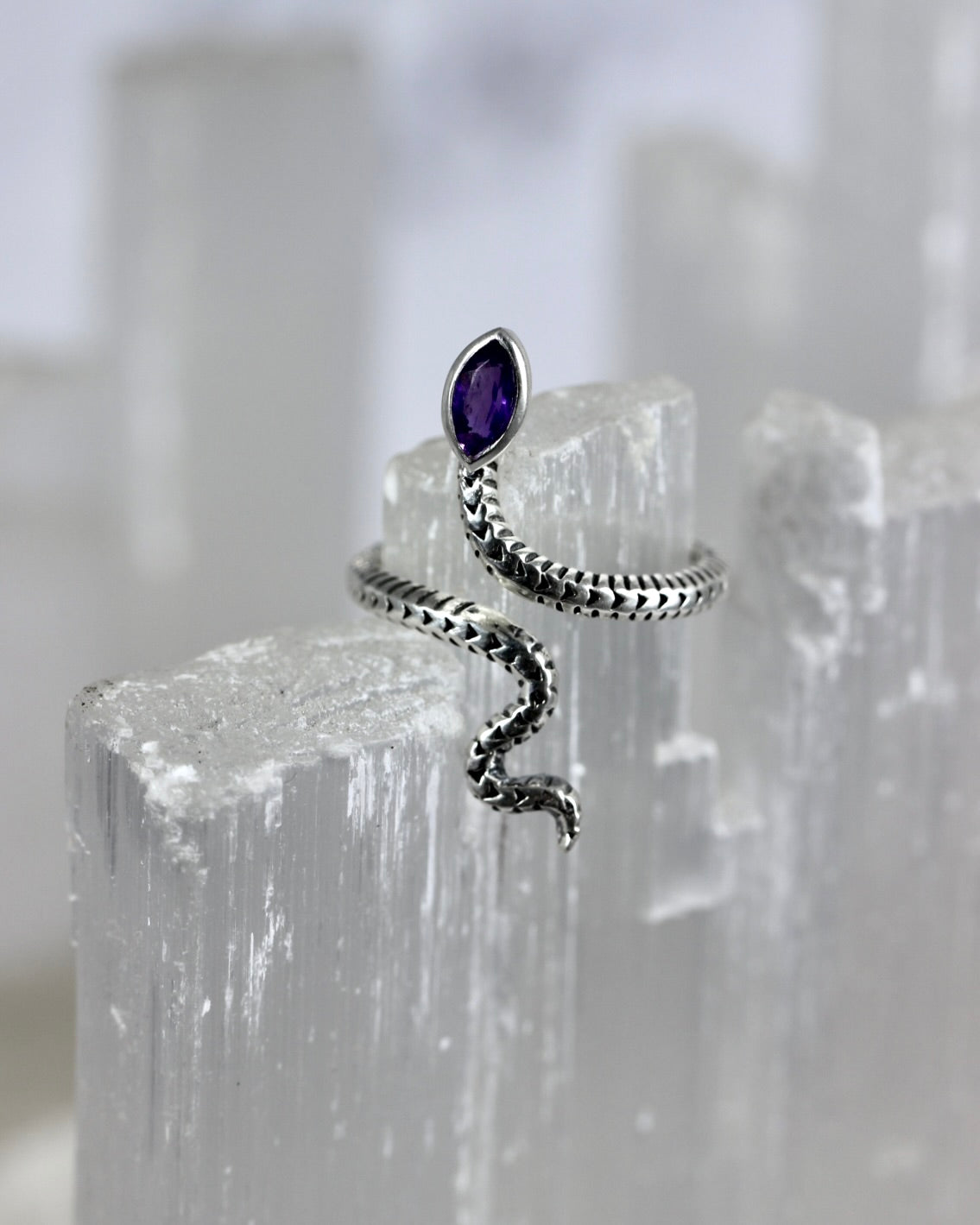 Gemstone Snake Rings