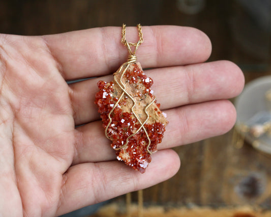 Vanadinite Gold Pendant