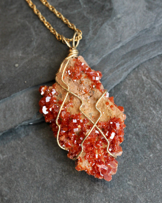 Vanadinite Gold Pendant
