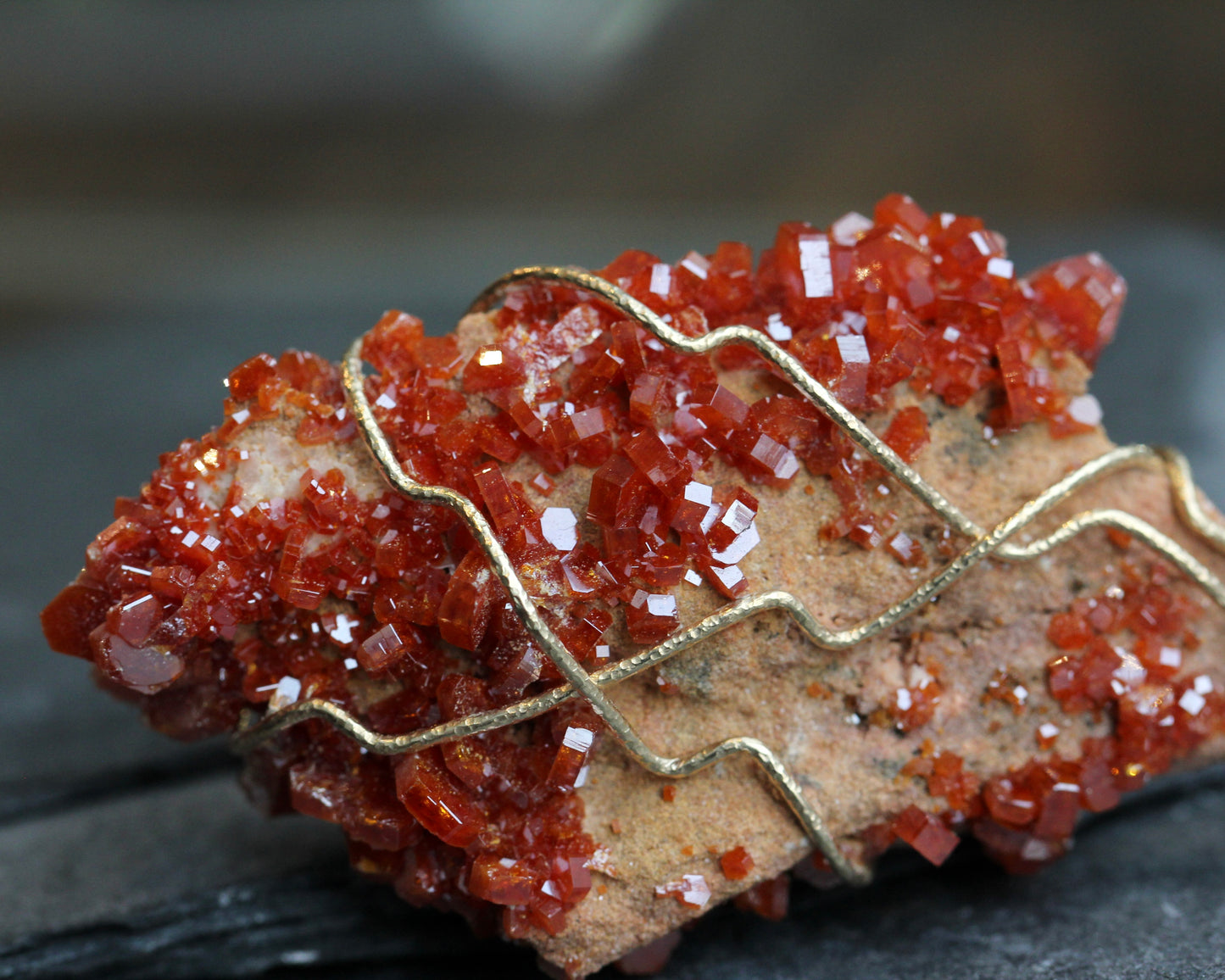 Vanadinite Gold Pendant