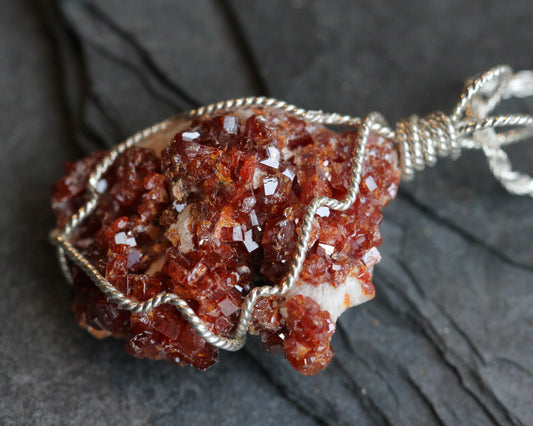 Vanadinite Silver Pendant Necklace