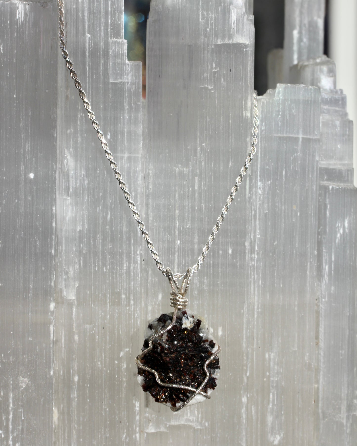 Astrophyllite Silver Necklace