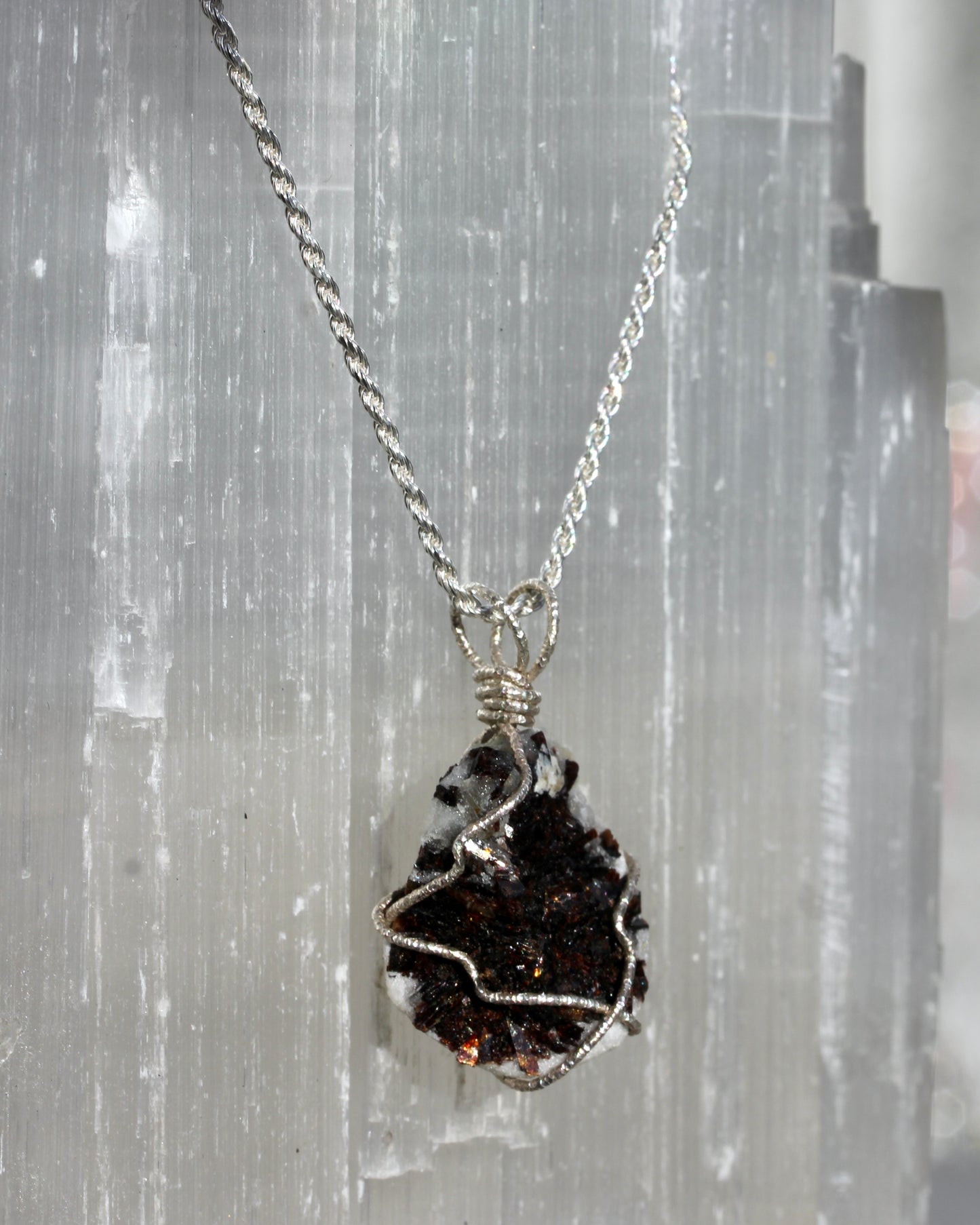 Astrophyllite Silver Necklace